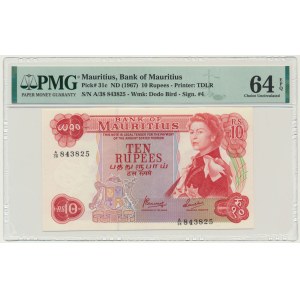 Mauritius, 10 Rupees (1967) - PMG 64 EPQ