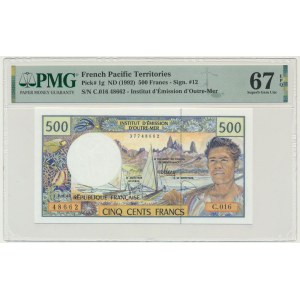 French Pacific Territorries, 500 Francs (1992) - PMG 67 EPQ