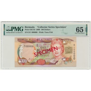 Bermudes, 100 $ 2000 - SPÉCIMEN - PMG 65 EPQ