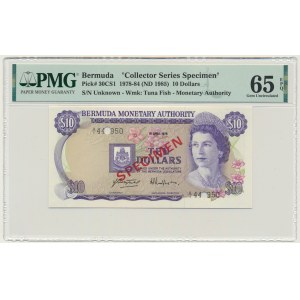 Bermuda, 10 Dollars (1985) - SPECIMEN - PMG 65 EPQ