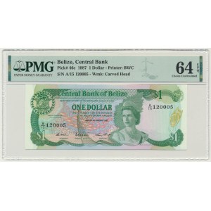 Belize, $1 1987 - PMG 64 EPQ
