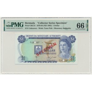 Bermuda, 1 Dollar (1985) - SPECIMEN - PMG 66 EPQ
