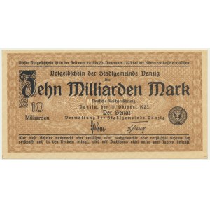 Danzig, 10 Billion Mark 1923 - watermark squares