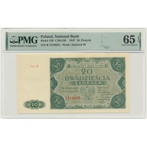 20 złotych 1947 - B - PMG 65 EPQ