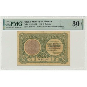5 złotych 1925 - A - PMG 30 EPQ
