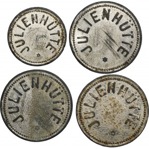 Set, Beuthn, Bobrek, Julienhütte, 5 Pfennig, 10 Pfennig, 20 Pfennig and 50 Pfennig (4 pcs.)