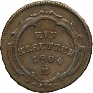 Austria, Franz II, 1 Kreuzer Günzburg 1804 H