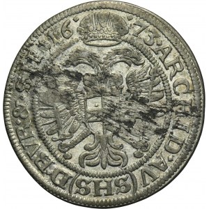Silesia, Habsburg rule, Leopold I, 6 Kreuzer Breslau 1673 SHS