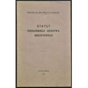 Statuts de la Coopérative de crédit de Poznan