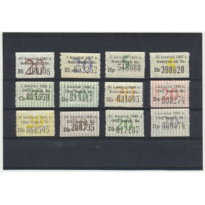 Zestaw, kartki na paliwo do samochodów służbowych, 1983-1990 (12 szt.)