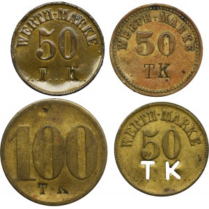 Set, Hindenburg, Borsigwerk, 50 Pfennig nad 100 Pfennig (4 pcs.)