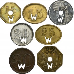 Set, Hindenburg, Borsigwerk, 15 Pfennig, 20 Pfennig, 25 Pfennig and 30 Pfennig (7 pcs.)