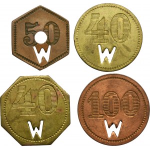 Set, Hindenburg, Borsigwerk, 40 Pfennig, 50 Pfennig and 100 Pfennig (4 pcs.)