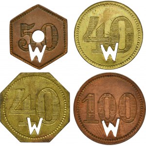 Set, Hindenburg, Borsigwerk, 40 Pfennig, 50 Pfennig and 100 Pfennig (4 pcs.)