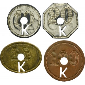 Set, Hindenburg, Borsigwerk, 10 Pfennig, 20 Pfennig, 25 Pfennig and 100 Pfennig (4 pcs.)
