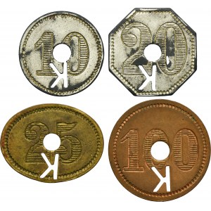 Set, Hindenburg, Borsigwerk, 10 Pfennig, 20 Pfennig, 25 Pfennig and 100 Pfennig (4 pcs.)