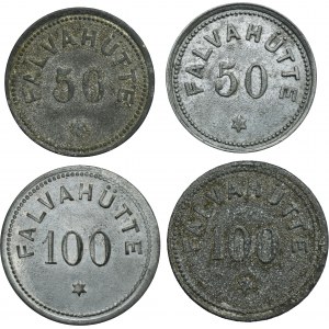 Set, Schwientochlowitz, Falvahütte, 50 Pfennig and 100 Pfennig (4 pcs.)