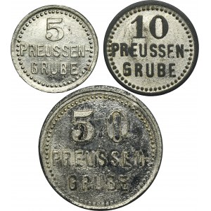 Set, Beuthn, Miechowitz, Preussengrube, 5 Pfennig, 10 Pfennig and 50 Pfennig (3 pcs.)