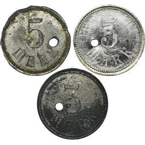 Set, Beuthn, Miechowitz, Preussengrube, 3 Mark and 5 Mark (3 pcs.)