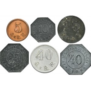 Set, Ruda in Oberschlesien, Ruda, Gräflich von Ballenstrem'sche Werke, 5 Pfennig, 10 Pfennig, 25 Pfennig and 40 Pfennig (6 pcs.)