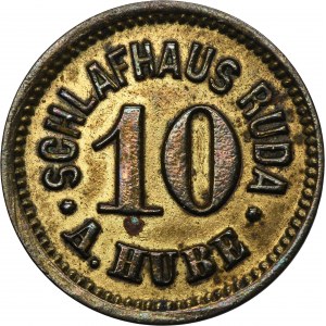 Ruda in Oberschlesien, Ruda, Schlafhaus A. Hube, 10 Pfennig - UNLISTED