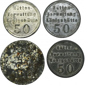 Set, Königshütte, Königshütte, 50 Pfennig and 100 Pfennig (4 pcs.)