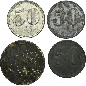 Set, Königshütte, Königshütte, 50 Pfennig and 100 Pfennig (4 pcs.)