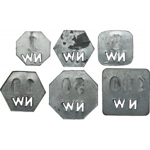 Set, Gleiwitz, Laband, Schlesische Nickelwerke, 1 Pfennig, 2 Pfennig, 5 Pfennig, 10 Pfennig, 50 Pfennig and 100 Pfennig (6 pcs.)