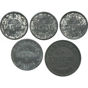 Set, Beuthn, Lagiewnick, Carnalls Freude Grube, 1 Pfennig, 2 Pfennig, 5 Pfennig, 10 Pfennig and 25 Pfennig (5 pcs.)