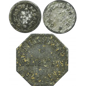 Set, Hindenburg, Zaborze, Kokswerk Skalley, 5 Pfennig, 10 Pfennig and Token for breakfast (3 pcs.)