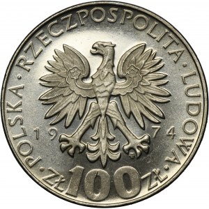 PRÓBA NIKIEL, 100 złotych 1974 Maria Curie-Skłodowska - duży Orzeł