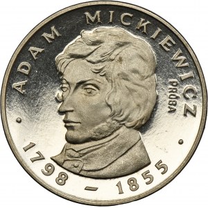 PRÓBA NIKIEL, 100 złotych 1978 Adam Mickiewicz - z loczkiem