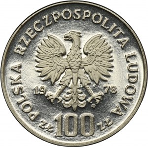 PRÓBA NIKIEL, 100 złotych 1978 Adam Mickiewicz - z loczkiem