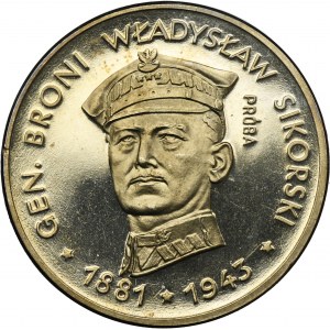 PRÓBA NIKIEL, 100 złotych 1981 Władysław Sikorski