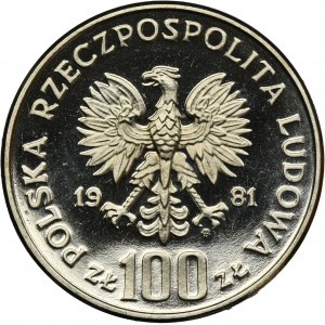 PRÓBA NIKIEL, 100 złotych 1981 Kościół Mariacki w Krakowie