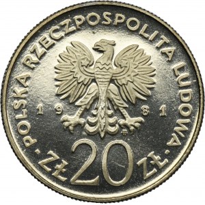 PRÓBA NIKIEL, 20 złotych 1981 Kościół Mariacki w Krakowie