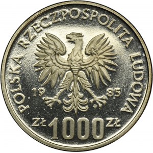 PRÓBA NIKIEL, 1.000 złotych 1985 Pomnik Szpital Centrum Zdrowia Matki Polski
