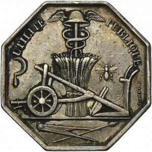 France, Médaille de la Société d'agriculture, d'horticulture, de pêche et de chasse 19e siècle