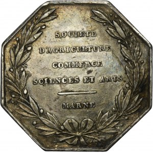 France, Médaille de la Société d'agriculture, d'horticulture, de pêche et de chasse 19e siècle