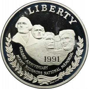États-Unis, 1 dollar San Francisco 1991 S - Mount Rushmore