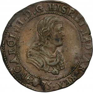 Spanish Netherlands, Charles II, Token for the Finance Office Brussels 1675 - RARE