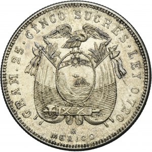 Ecuador, 5 Sucres Mexico 1943