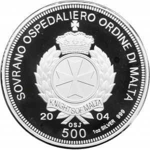 Malta, Order of Malta, 500 Liras Llantrisant 2004 - Mahatma Gandhi