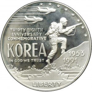USA, 1 Dollar Philadelphie 1991 P - 38ème anniversaire de la guerre de Corée