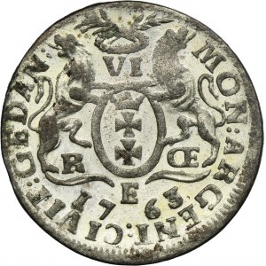 Augustus III of Poland, 6 Groschen Danzig 1763 REOE
