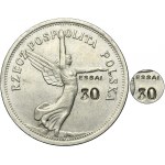 NICKEL PROBE, Nike, 5 zloty 1928 - ESSAI - VERY RARE