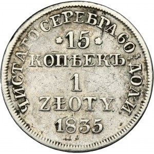 15 kopeck = 1 zloty Warsaw 1835 MW