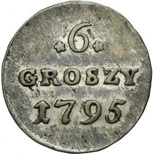 Poniatowski, 6 Groszy 1795 - breite Figuren