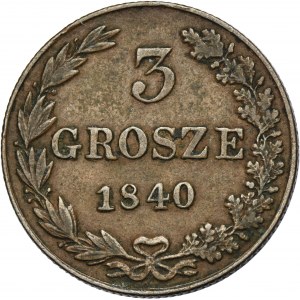 3 groschen Warsaw 1840 MW