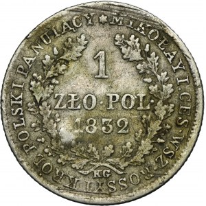 Kingdom of Poland, 1 zloty Warsaw 1832 KG